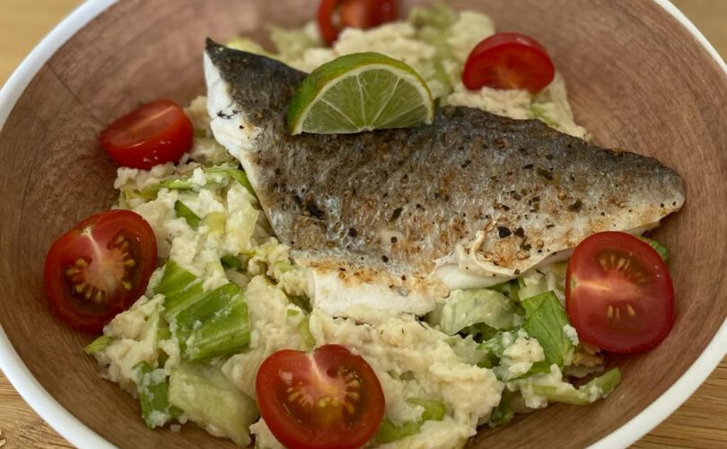 Stamppot ijsbergsla met dorade