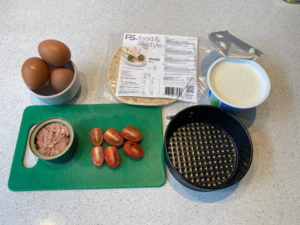 benodigdheden wrap quiche